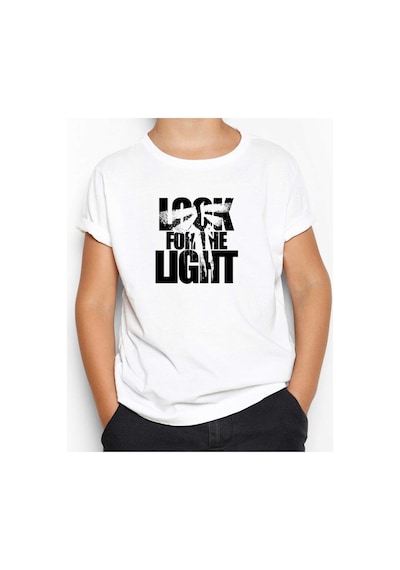 Zepplin Giyim The Last of Us Look for The Light Text Beyaz Çocuk Tişört Beyaz