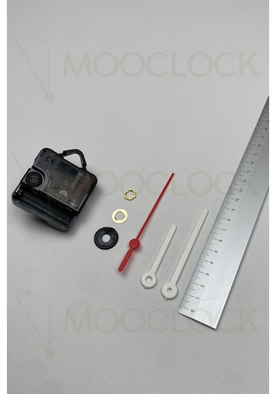 Saat Mekanizması, Akar Sessiz Duvar Saati Mekanizması, 14 Mm Şaft Askılı Kısa Beyaz