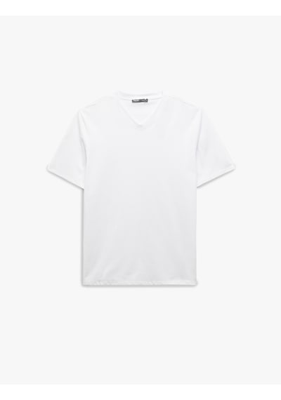 Koton V Yaka Pamuklu Slim Fit Basic 3'lü Erkek Tişört Seti Multıcolor 5sam10363hk Mavi