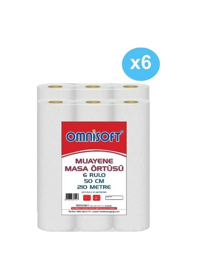 Omnisoft Muayene Masa Sedye Örtüsü Laminesiz 6 Rulo x 6