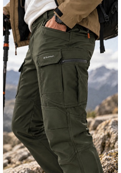 Dechers Erkek Kışlık Softshell İçi Polarlı Rüzgar, Soğuk & Su Geçirmez Taktik Pantolon - E232 Haki