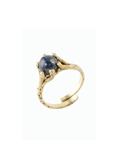 Yuvarlak - 933 - Doğaltaşlı Otantik - Nazblsmm - Yüzük Lapis Bronz