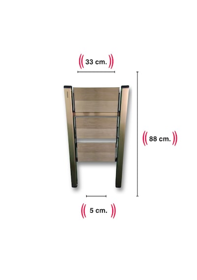 Endokon Katlanır Şık Merdiven Bronz 3 Basamaklı - Alüminyum - Ev - Ofis Merdiveni Katlanır