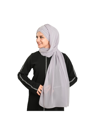 Hürrem Bone Gri Pratik Hazır Geçmeli Bone Şal Şifon Drapeli 2507 15 gri