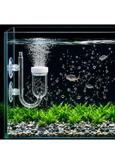 Cam Akvaryum Oksijen Difüzörü Vantuzlu Hava Taşı Nano Air Stone İnce Kabarcık Üreten Balık Tankı O2 Difüzörü