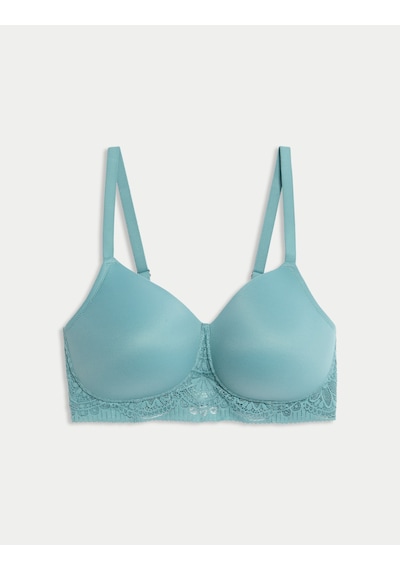 Marks & Spencer Body Soft Dantel Detaylı Balensiz Pamuklu Ameliyat Sonrası Sütyeni Mavi