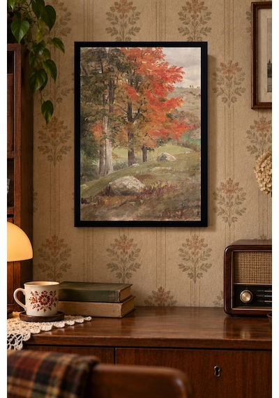 Claude Monet Eseri, Mdf Tablo, Çerçeve Görünümlü Ahşap Poster