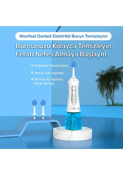 Npo Nicefeel Nj159 Profesyonel Temizleme Şarjlı Taşınabilir Nazal Bakım Burun Duşu