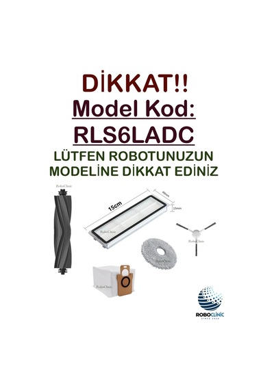 Dreame L10s Ultra Robot Süpürge Uyumlu Yedek Toz Torbası, Fırça, Hepa Filtre Seti-11 Parça