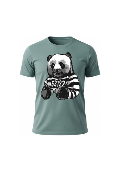 Urbantrendstore Unisex Panda Mahkum Temalı Oversize Fit Rahat Geniş Salaş T-shirt Günlük Tişört Mint
