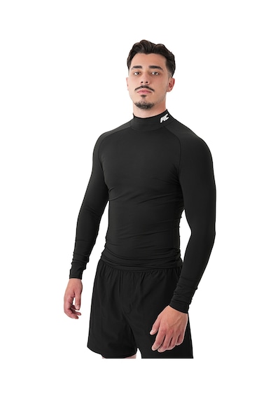 Musclecloth Tech Mock Uzun Kollu T-shirt Siyah Siyah