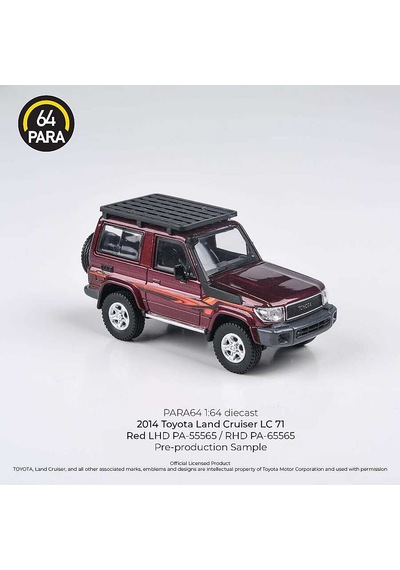 Para64 Toyota 2014 Land Cruiser 71 Short Wheels Base Red W Roof Rack Rhd Pa-65565 Çok Renkli