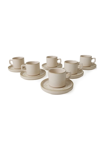 Keramika Taupe Bloom Stackable Çay Takımı 12 Parça 6 Kişilik 22520-28 Krem