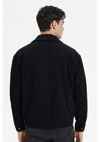 Defacto Oversize Fermuarlı Kadife Mont E9186ax25aubk27 Siyah-bk27