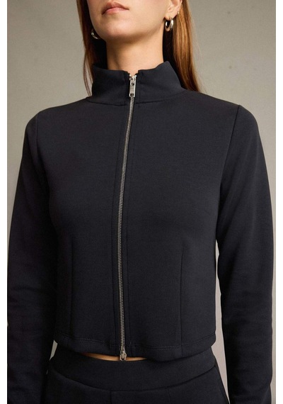 Defacto Yarım Balıkçı Yaka Modal Fermuarlı Sweatshirt G2921ax25auar225 Antrasit