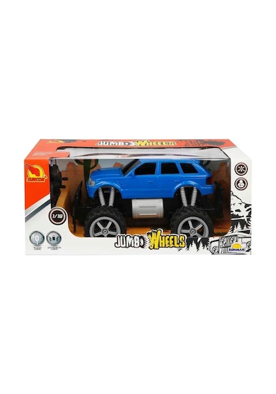 80012 1:18 Uzaktan Kumandalı Jumbo Wheels Usb Şarjlı Araba Mavi