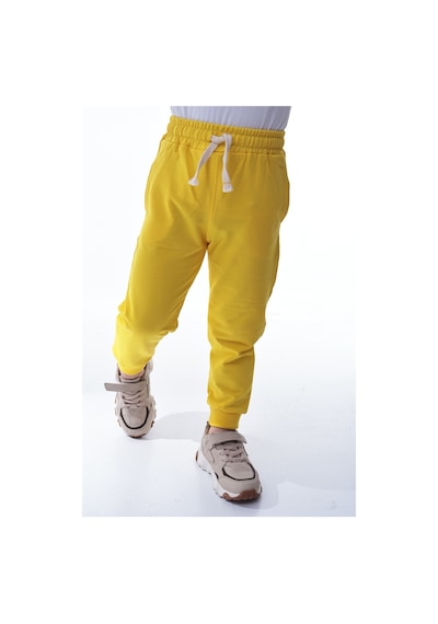 Unisex Çocuk %100 Pamuk Günlük Jogger Eşofman Altı 12 Ay 5 Yaş Sarı