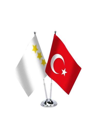Ak Hun İmparatorluğu-türkiye -saten Masa Bayrağı 1