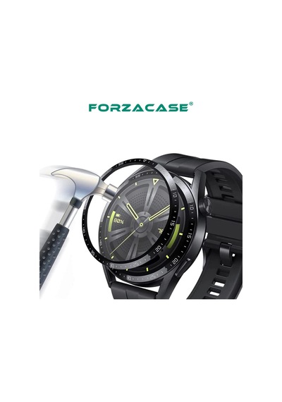 Forzacase Huawei Watch Gt4 46mm İçin Metal Mıknatıslı Kordon Kayış + Ekran Koruma Filmi - Fc096 Siyah