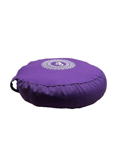 Remege Mandala Baskılı Kabuk Dolgulu Meditasyon Minderi Mor M2