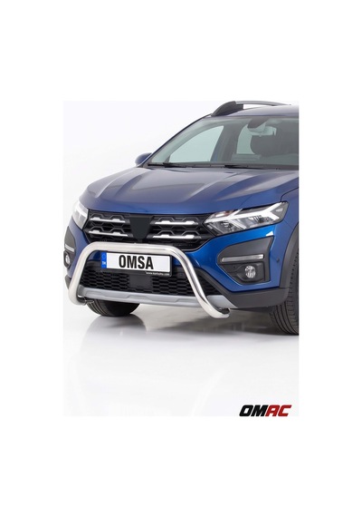 Dacia Sandero 3 Stepway 2021-2026 Uyumlu Araca Özel Pars Ön Koruma 60mm Krom