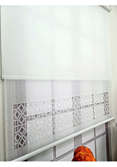 Bbb Çift Mekanizmalı Keten Lazer Kesim Tül Ve Stor Perde Mlt1050