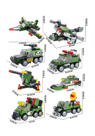8in2 Dönüşebilen Robot Ve Askeri Araçlar Blok Seti - 721 Parça