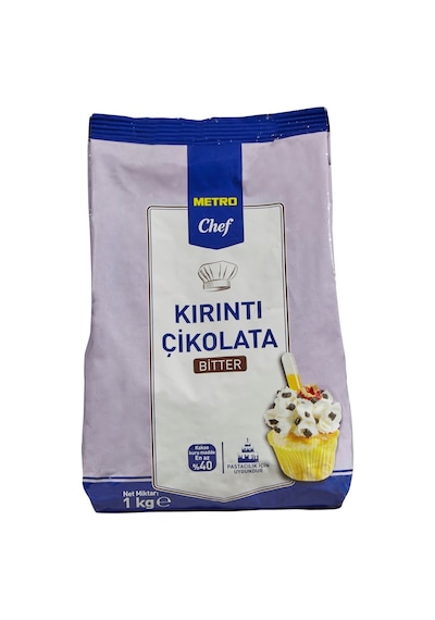 Metro Chef Kırıntı Çikolata 1 Kg Bitter - Pastacılık Ve Tatlılar İçin 5'li Avantaj Paketi - 5 A Tarı
