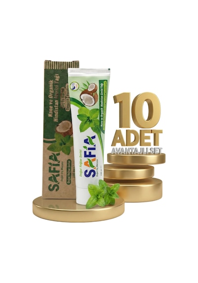 Safia Nane Ve Hindistan Cevizli Organik Diş Macunu 10x100 Ml Temel Bakım