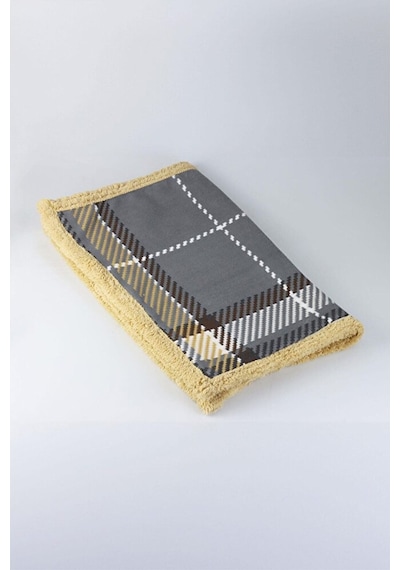 Comforter Tek Kişilik Yorgan Seti Kareli Koyu Gri-sarı 220x240 Renkli