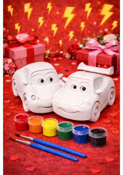 Mcqueen & Sally Boyama Seti 6 Renk Boya 2 Fırça 7.5 Cm Çocuk & Çift