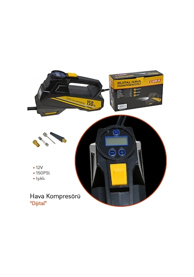 Carub Hava Kompresörü Dijital 150 Psi Siyah Br2491332