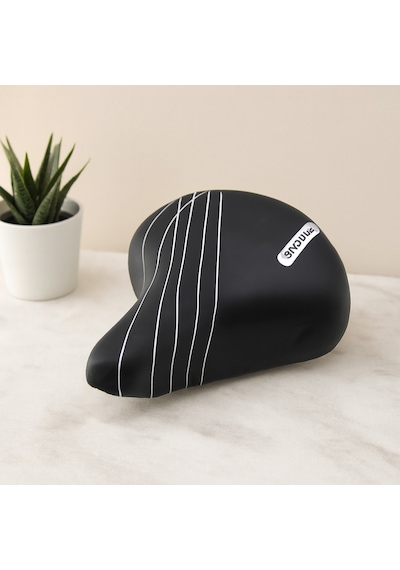 Büyük Geniş Bisiklet Sele 20.5x24 Cm Yaylı Siyah-beyaz