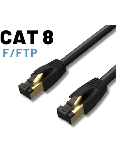 Irenıs 15 Metre Cat8 Kablo F/ftp Lszh Ethernet Kablosu, Siyah