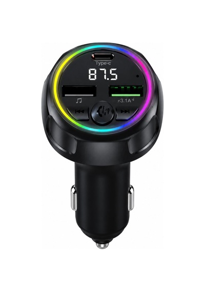 Araç Fm Vericisi Bluetooth 5.0 Hızlı Şarj Type-c Ve Çift Usb 48w Çıkış