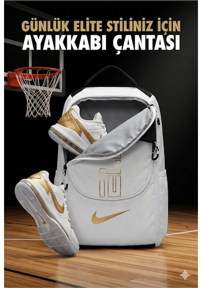 Varsity Elite Basketbol El Ayakkabı Çantası Ve Krampon Taşıma Çantası Beyaz