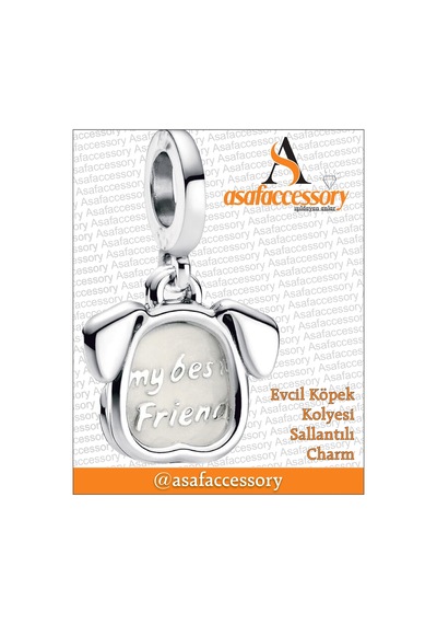Evcil Köpek Kolyesi Sallantılı Charm / Asafaccessory Gümüş