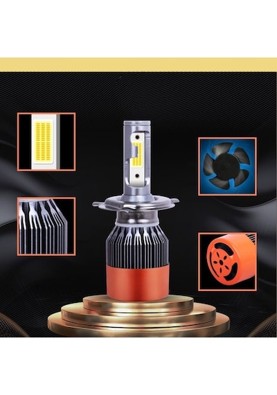 Led Far Ampulü Beyaz 48W 12V 8000Lm H7 Laam90