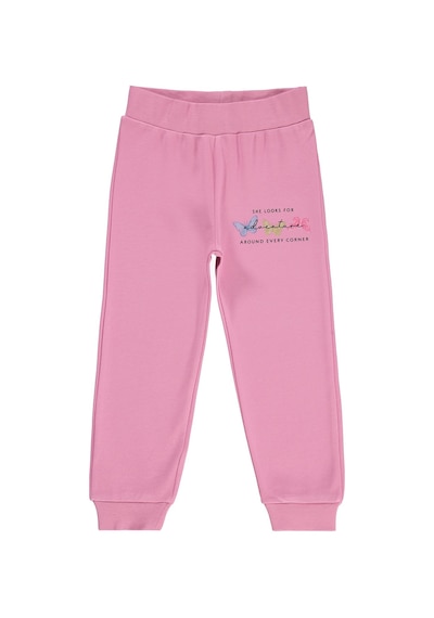 Civil Girls Renkli Kelebek Baskılı 2-5 Yaş Eşofman Altı - Pembe Soft Pembe