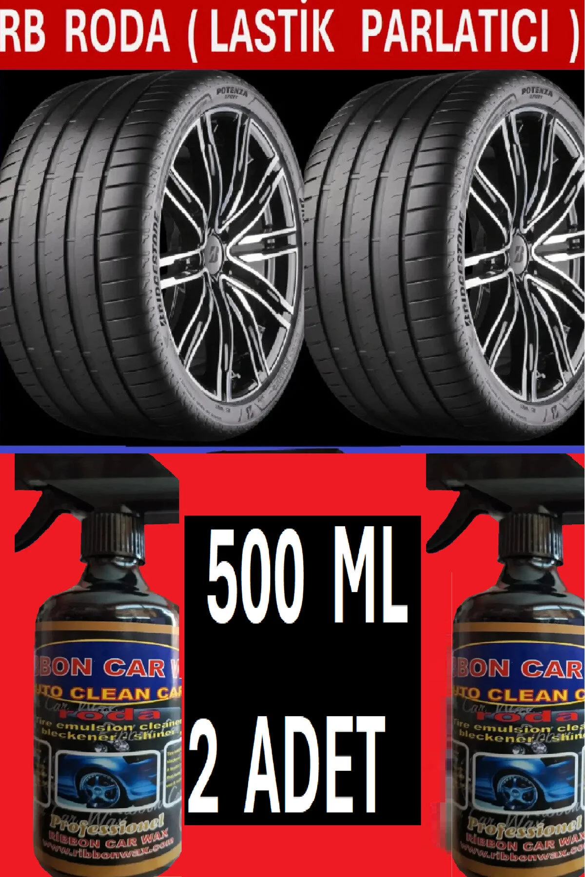 2 Adet Rb Roda Lastik Parlatıcı -koruyucu 500 Ml