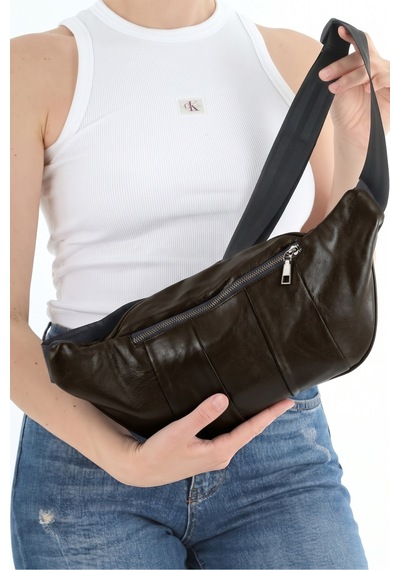 Nahitatyana Unisex Acıkahve Çok Cepli Hakiki Deri Freebag Bel Çantası Ve Omuz Çantası Acıkahverengi - 121763658 Acıkahverengi