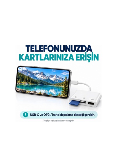 Usb Type-c 3in1 Micro Sd Tf Hafıza Kartı Okuyucu Usb Çevirici Kamera Macbook Matebook