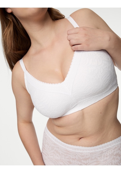 Marks & Spencer Flexifit:trade Mark: Dantel Detaylı Balensiz Toparlayıcı Sütyen Beyaz