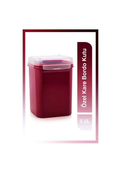 Tupperware Özel Kare Bordo Kutu 5.5L