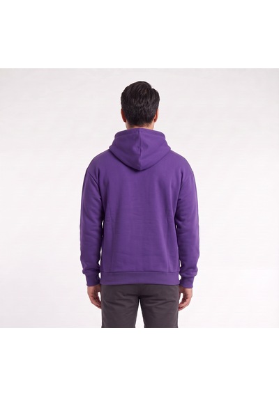 Blow Up Renkli 75 Baskılı Kapüşonlu Mor Erkek Sweatshirt 12454 Siyah