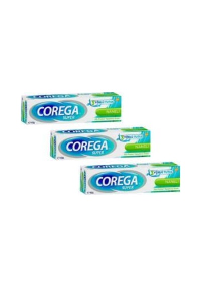Süper Diş Protezi Yapıştırıcı Krem 40gr Naneli 3 Adet