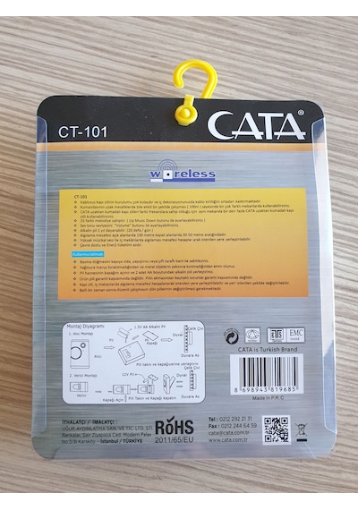 Cata Ct-101 Kablosuz Kapı Zili Yeşil