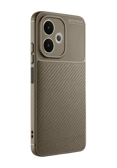 Cosmotex Newface Oppo A5 Pro 4g Kılıf Auto Focus Karbon Kapak - Kahverengi
