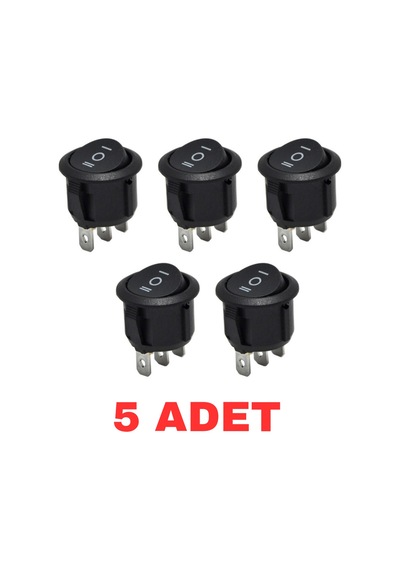 Aç Kapa 1-0-2 On Off On Çıt Çıt Düğme 12v 5 Adet Anahtar Düğme