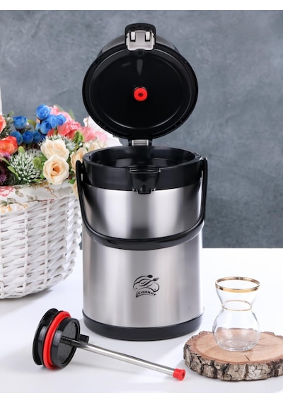 Cooker Pompalı Çelik Termos 2.5 Lt Tekli Ckr2007 Diğer